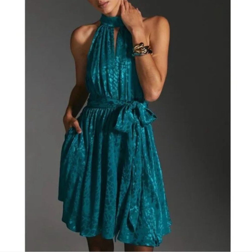Teal Halter Dress